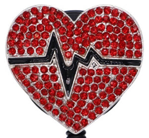 Dazzle Retractable Badge Reel – EKG Heart